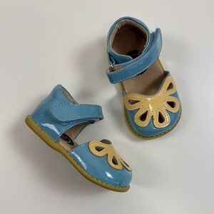 Livie & Luca “Petal” Classic Patent Leather Mary Jane in Daisy Blue